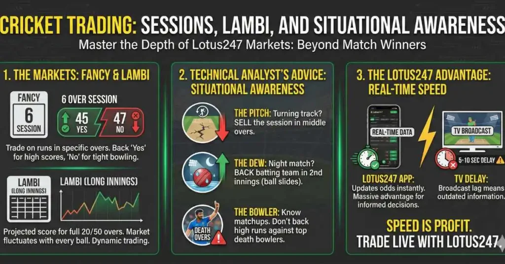 Cricket Trading: Sessions, Lambi, and Situational Awareness